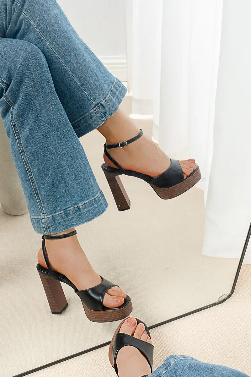 Plateau Sandalen - Black + Brown