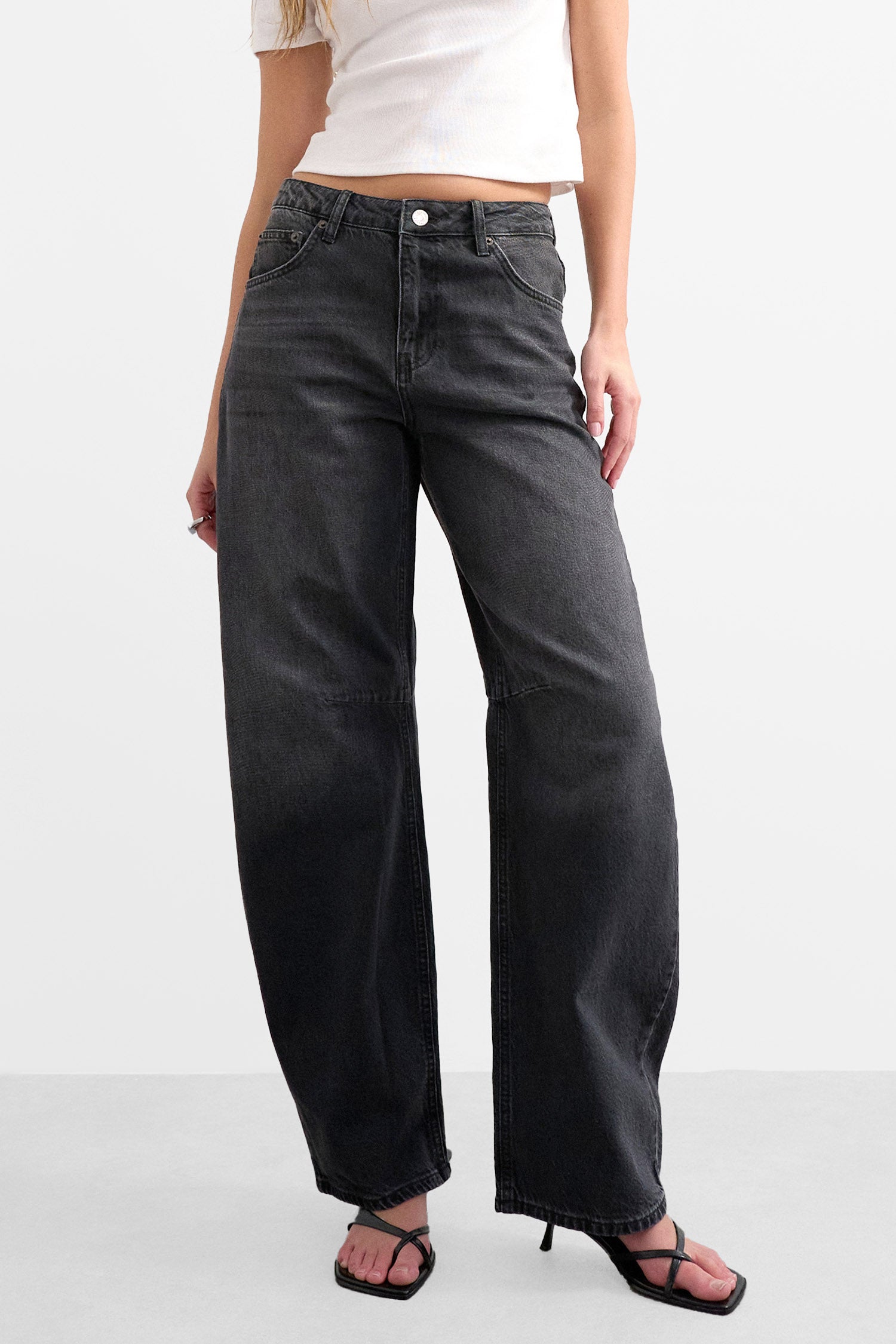 TSBARREL jeans a gamba dritta L32 - Black Washed