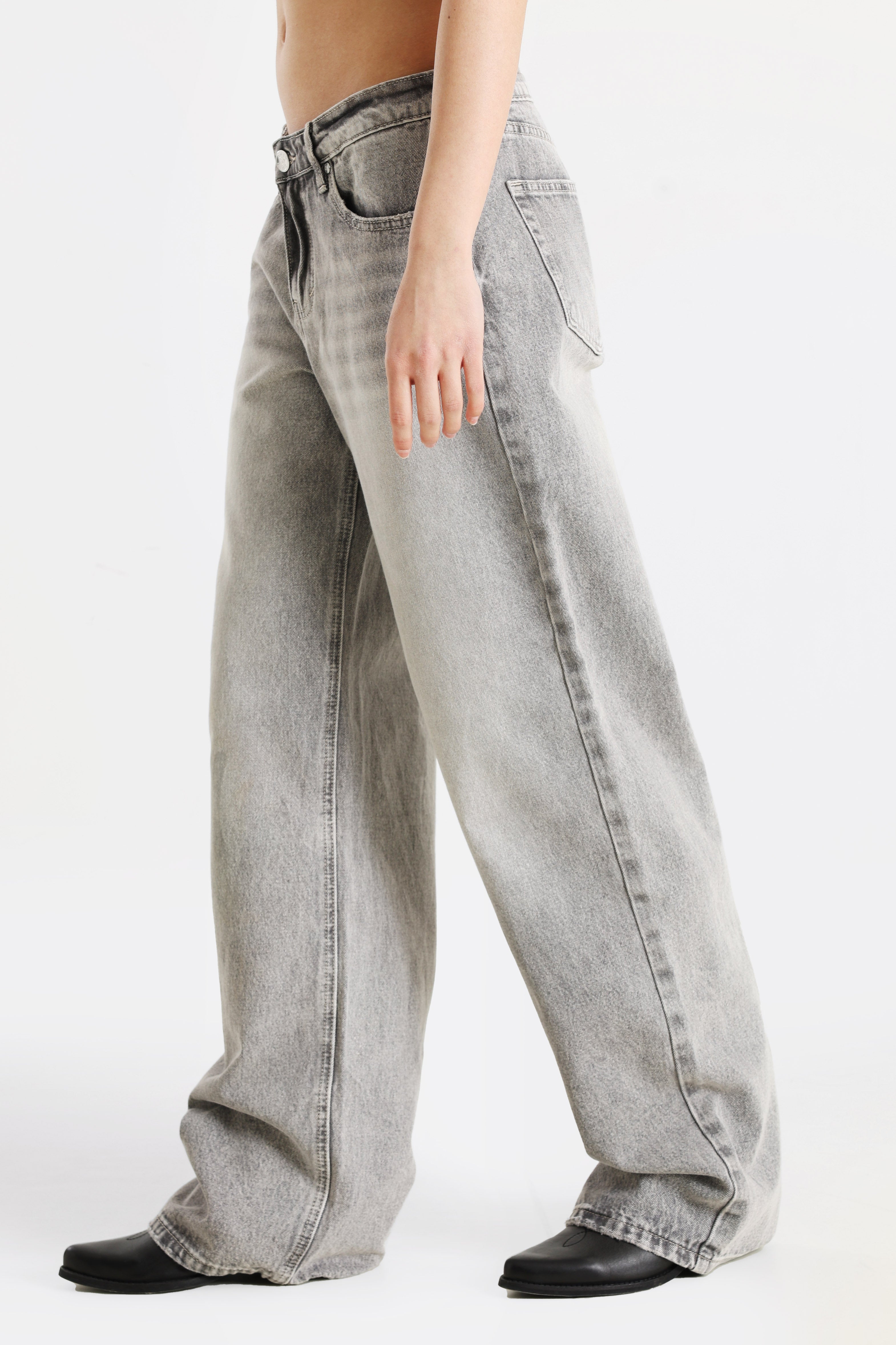 Straight Fit Jeans - Hellgrau