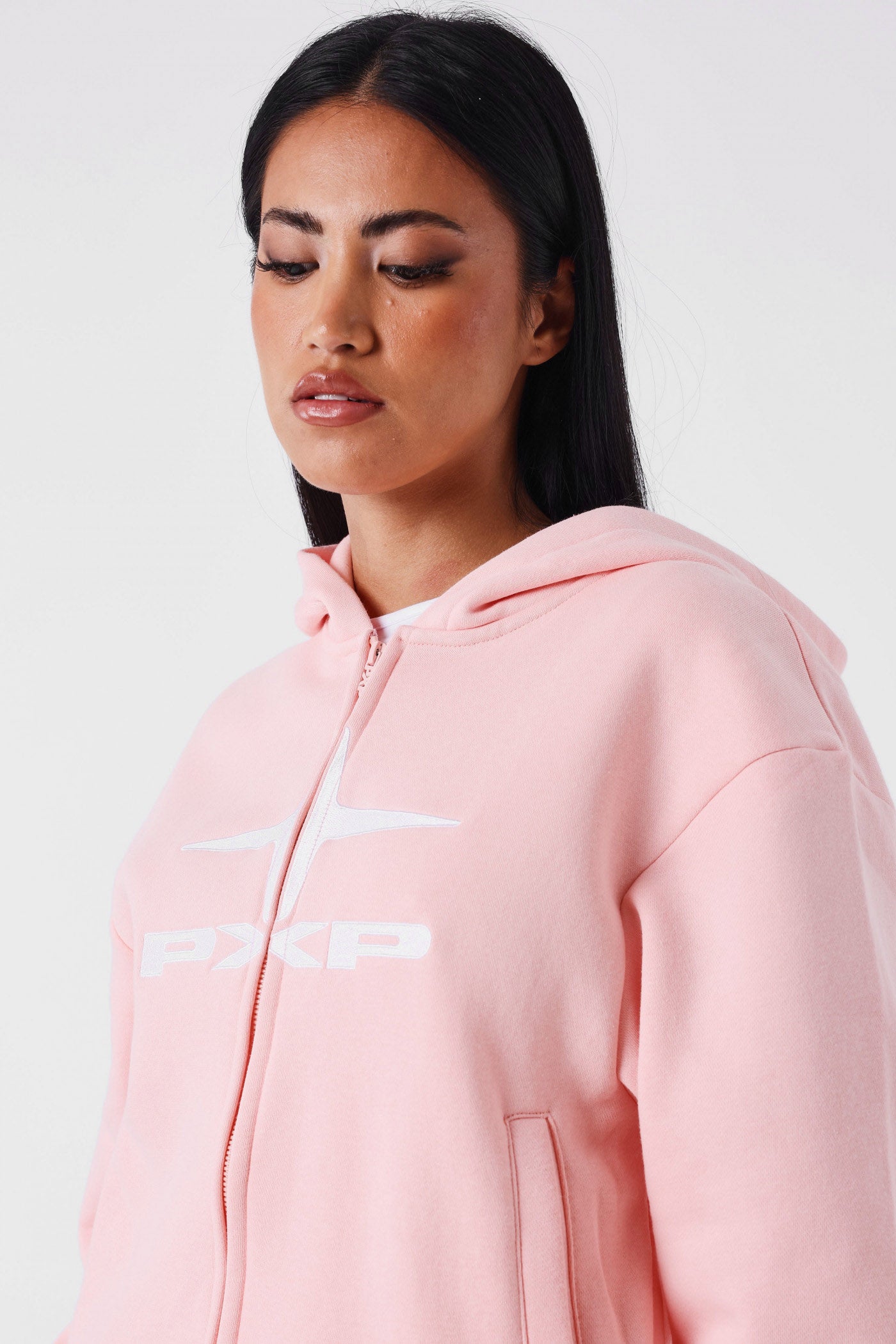Sweat zippé à capuchon - Light Pink