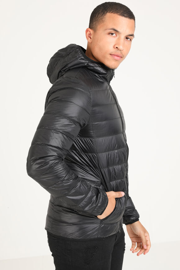 Leichte Puffer Daunenjacke - Black + Gold
