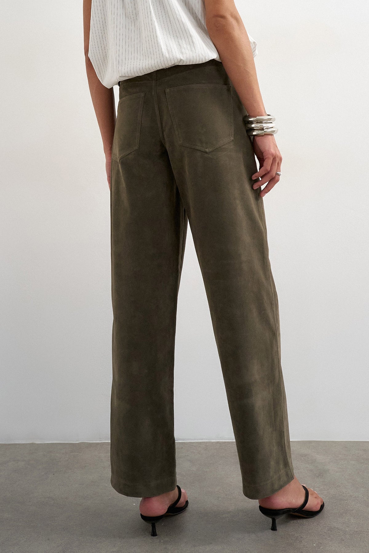 Pantaloni TSSYNA con coulisse in tessuto - Khaki