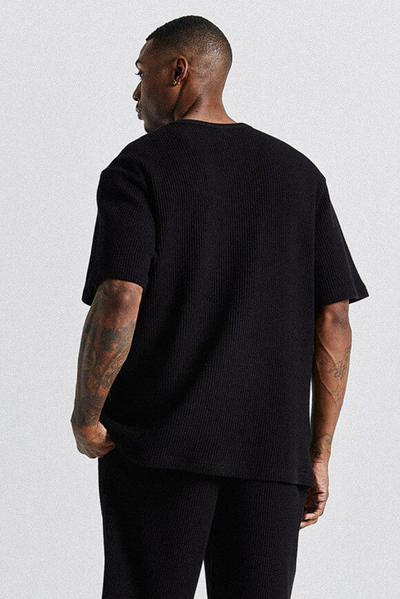 T-Shirt en tissu gaufré - Black + White