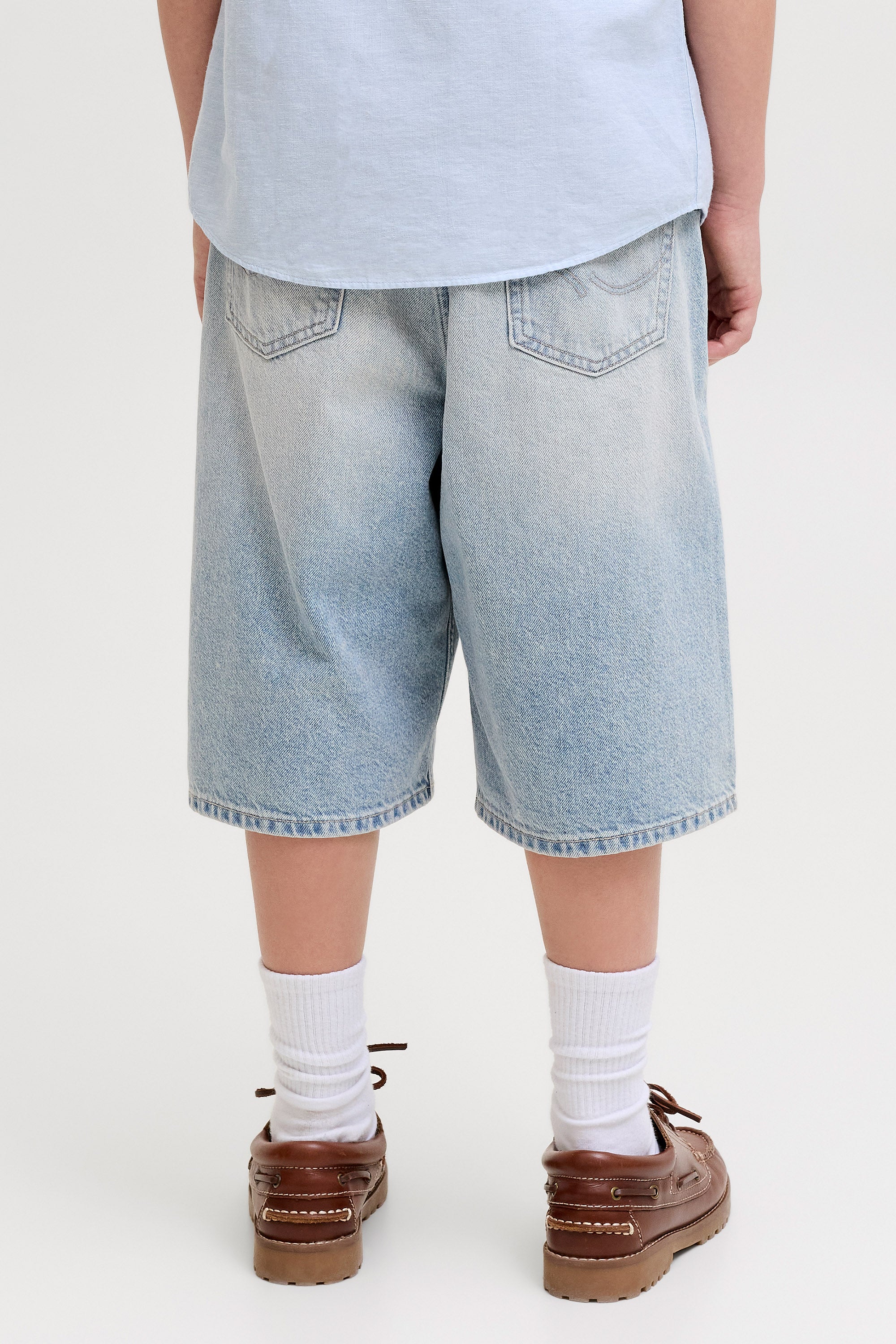 JJIRON Extra Baggy Fit Jeans Bermudashorts - Blue Denim