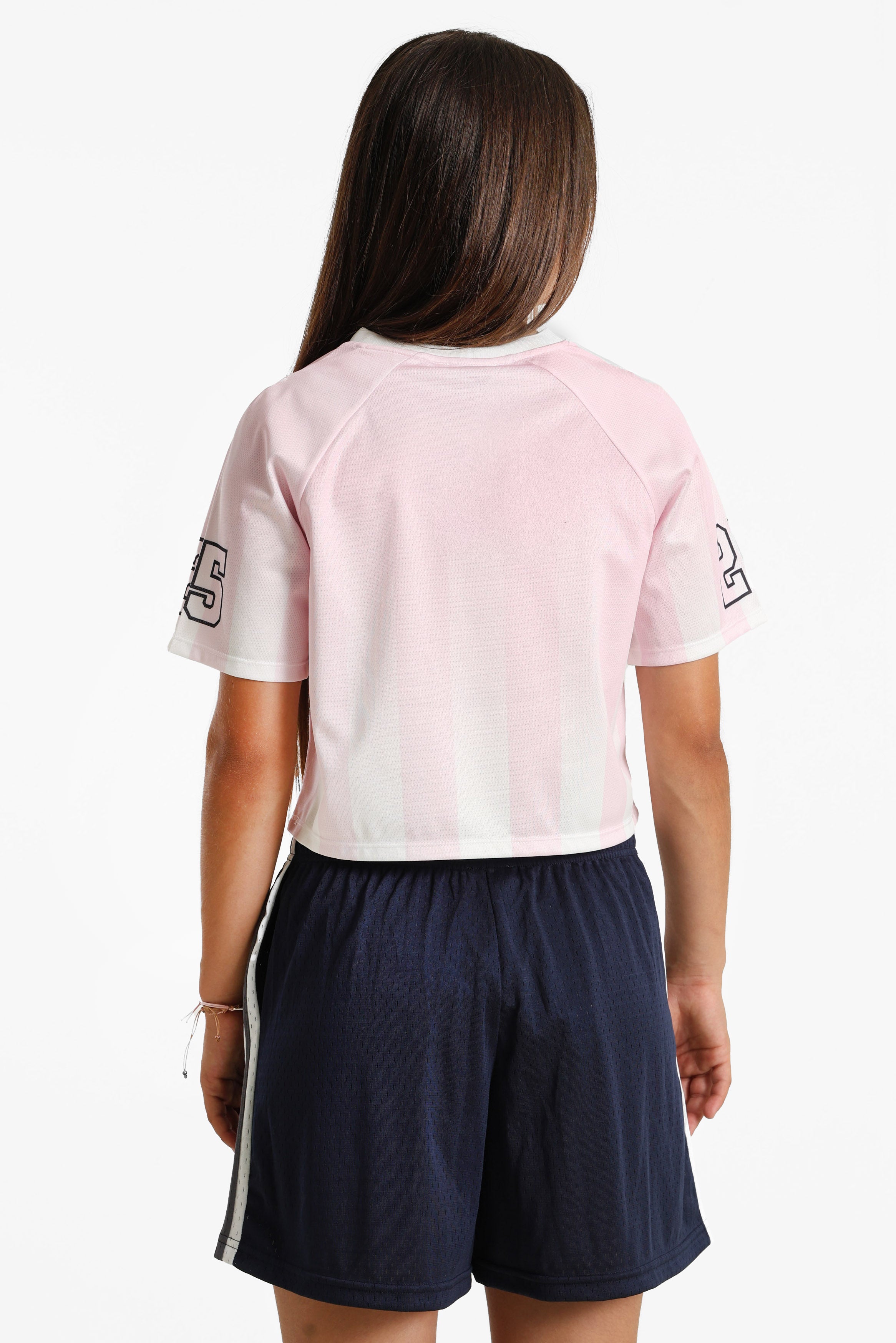 T-shirt corta in mesh - Rosa chiaro