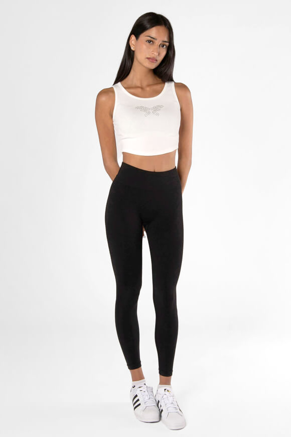 Ribbed crop tank top - Offwhite