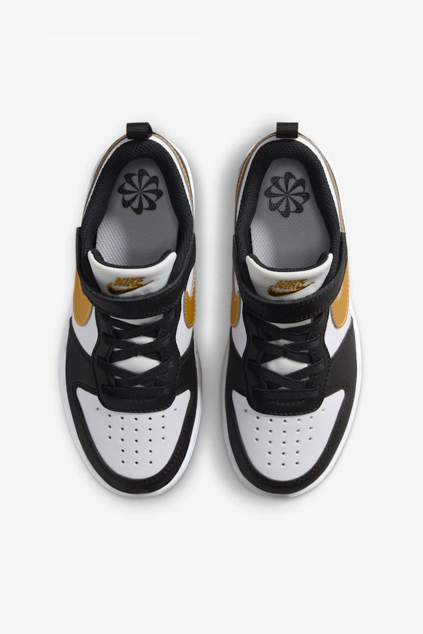 Court Borough Recraft Kids Sneaker - Black + Metallic Gold