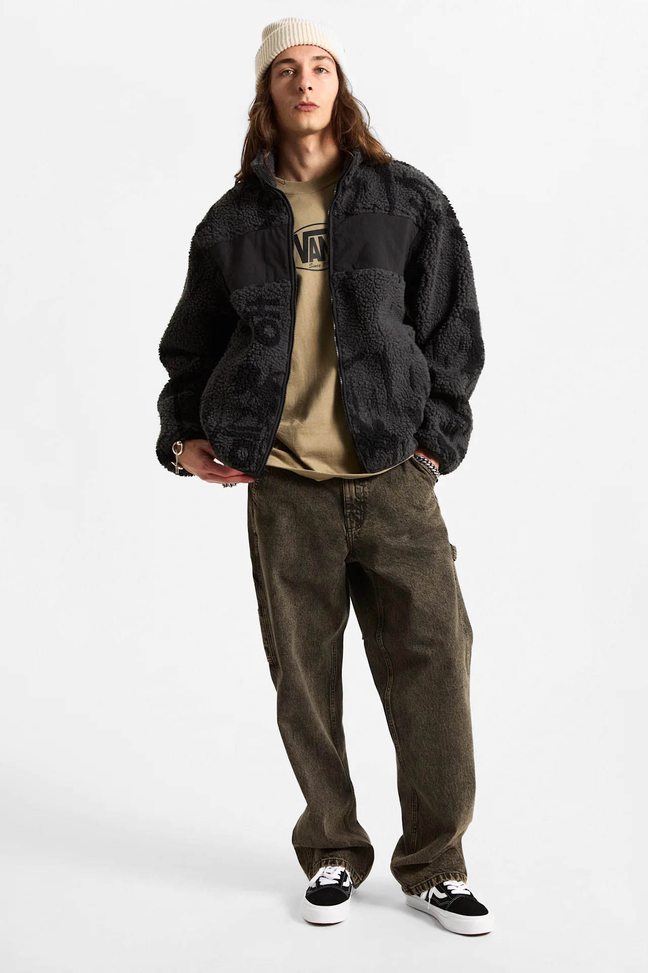 Veste Sherpa - Asphalte