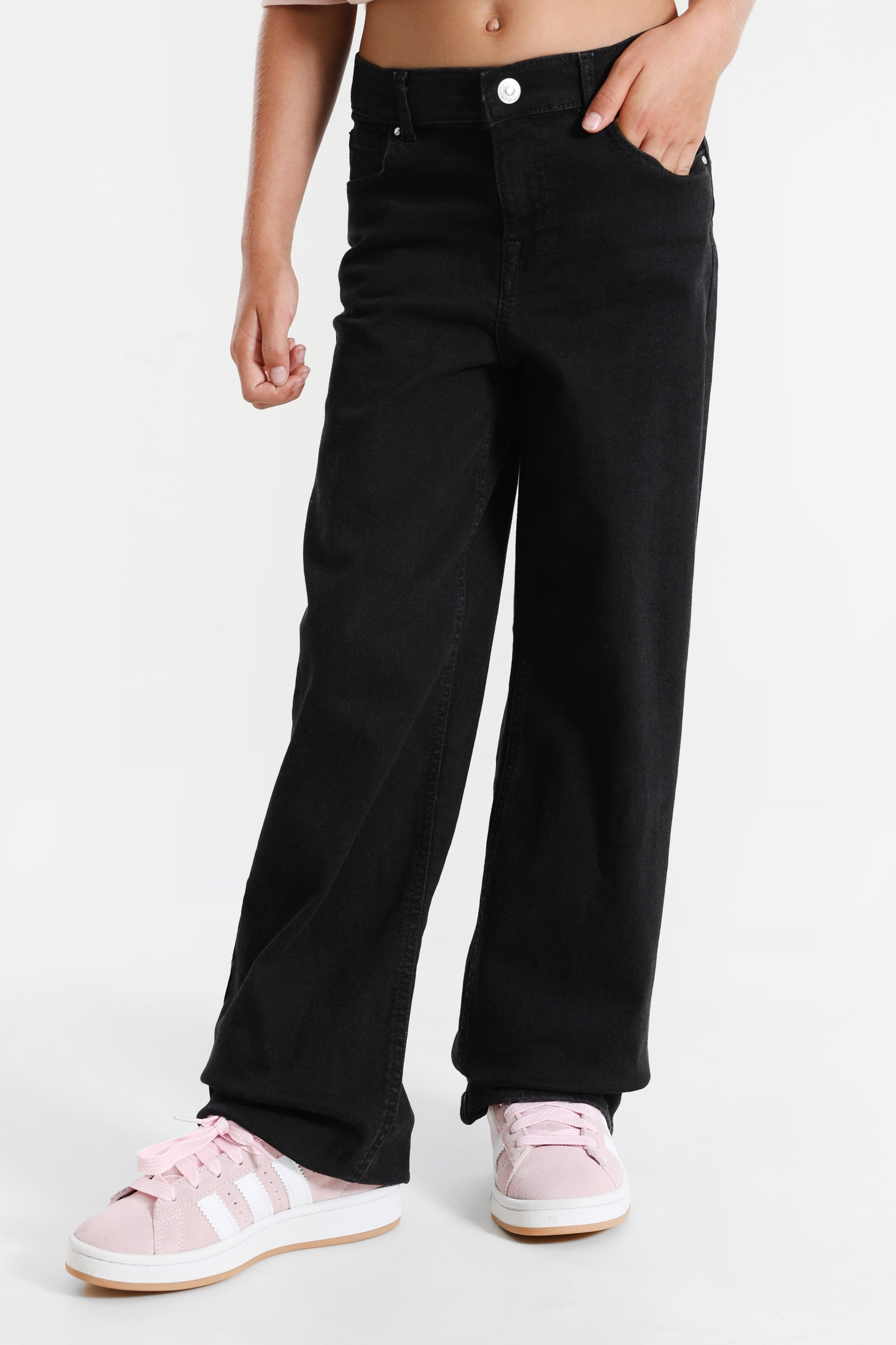 KOGMADISON Wide Leg Jeans - Washed Black