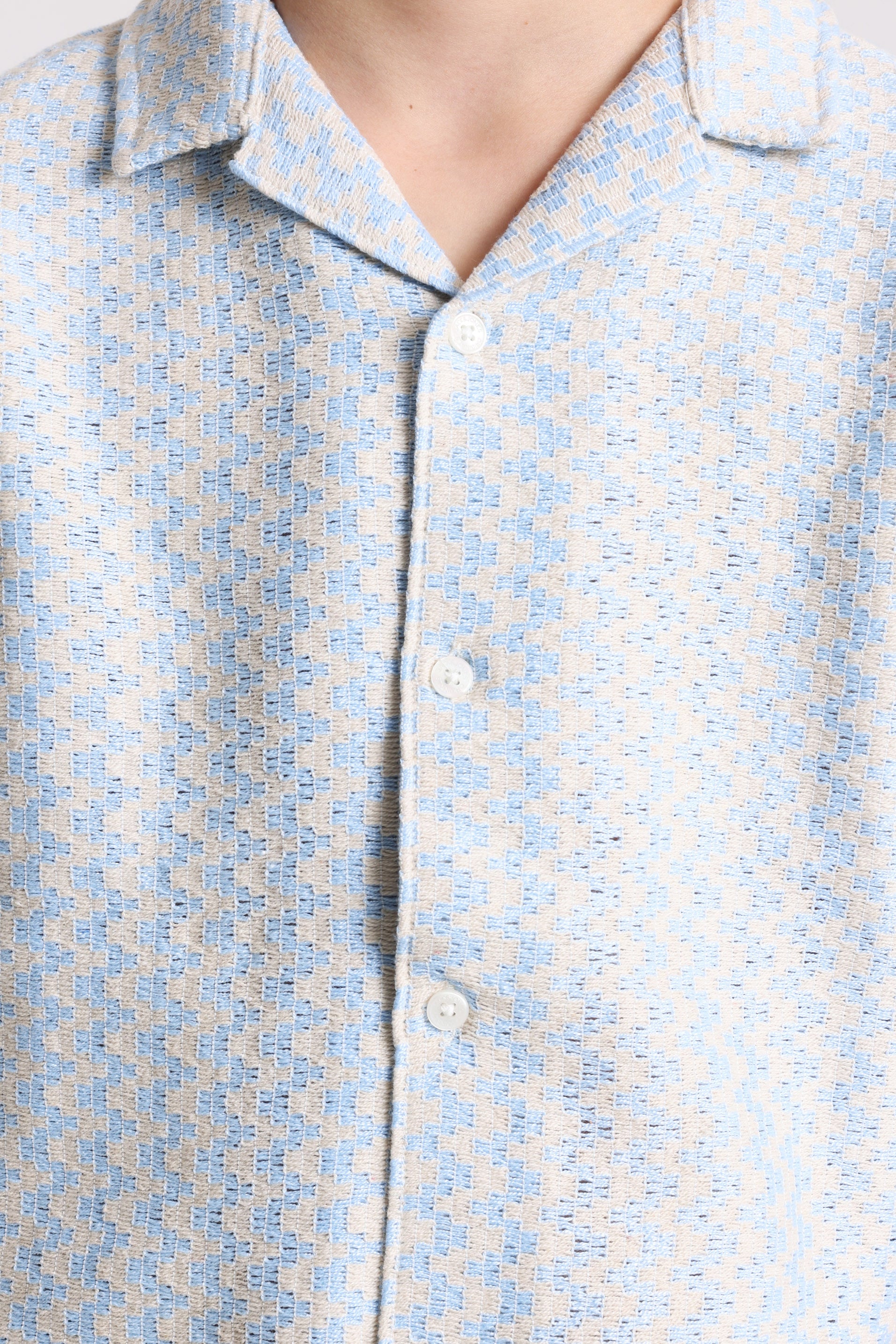 JORMONTAUK crochet shirt - Cashmere Blue