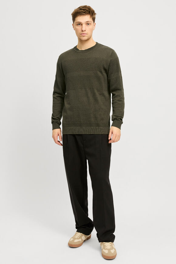 JPRBLUNOAH pull en tricot structuré - Olive Night