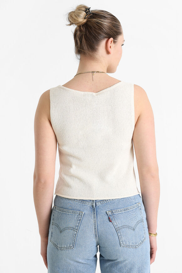 Crop Strickbluse - Creme