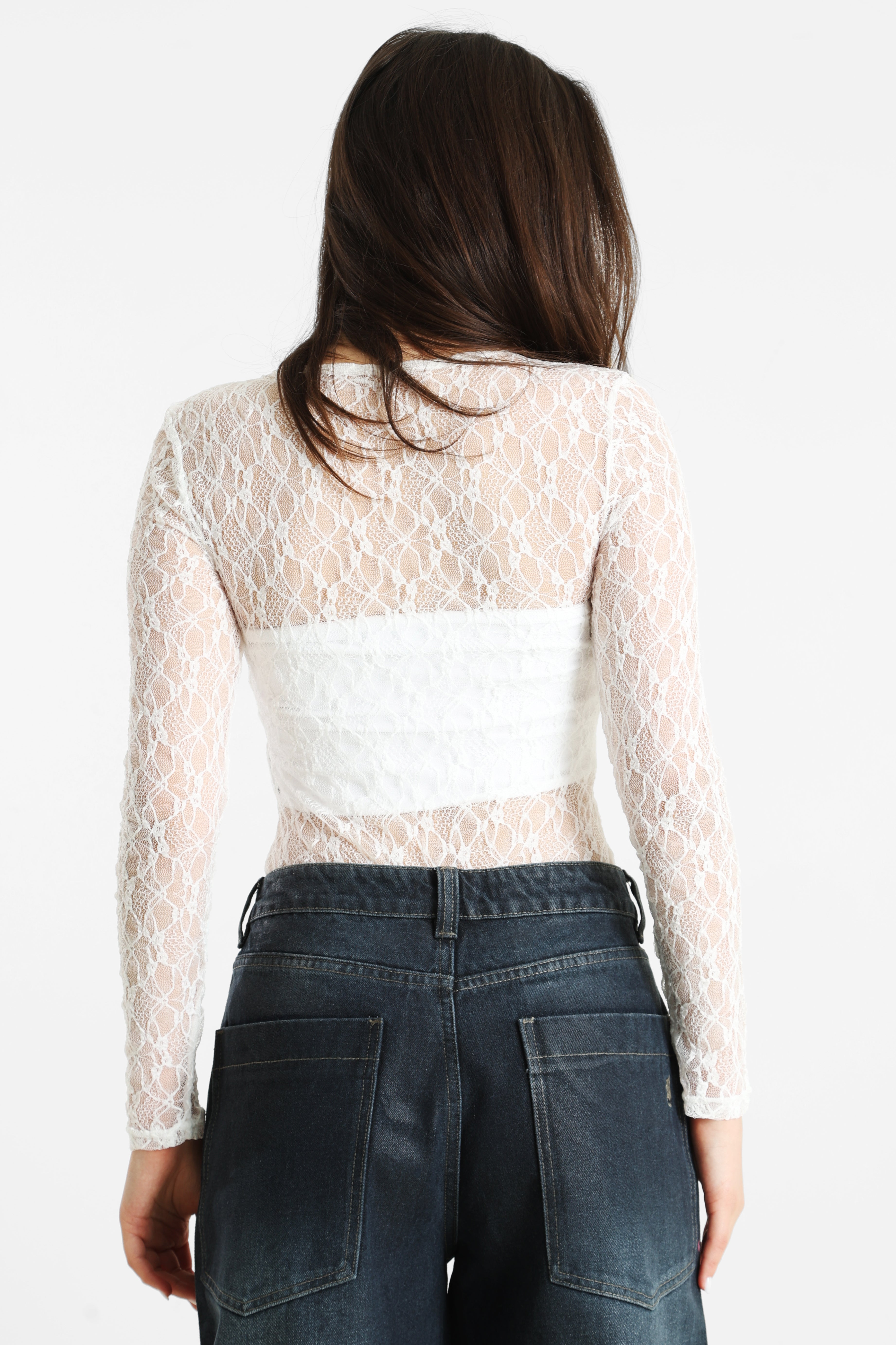 Corpo in pizzo ONLSYRENE - Cloud Dancer