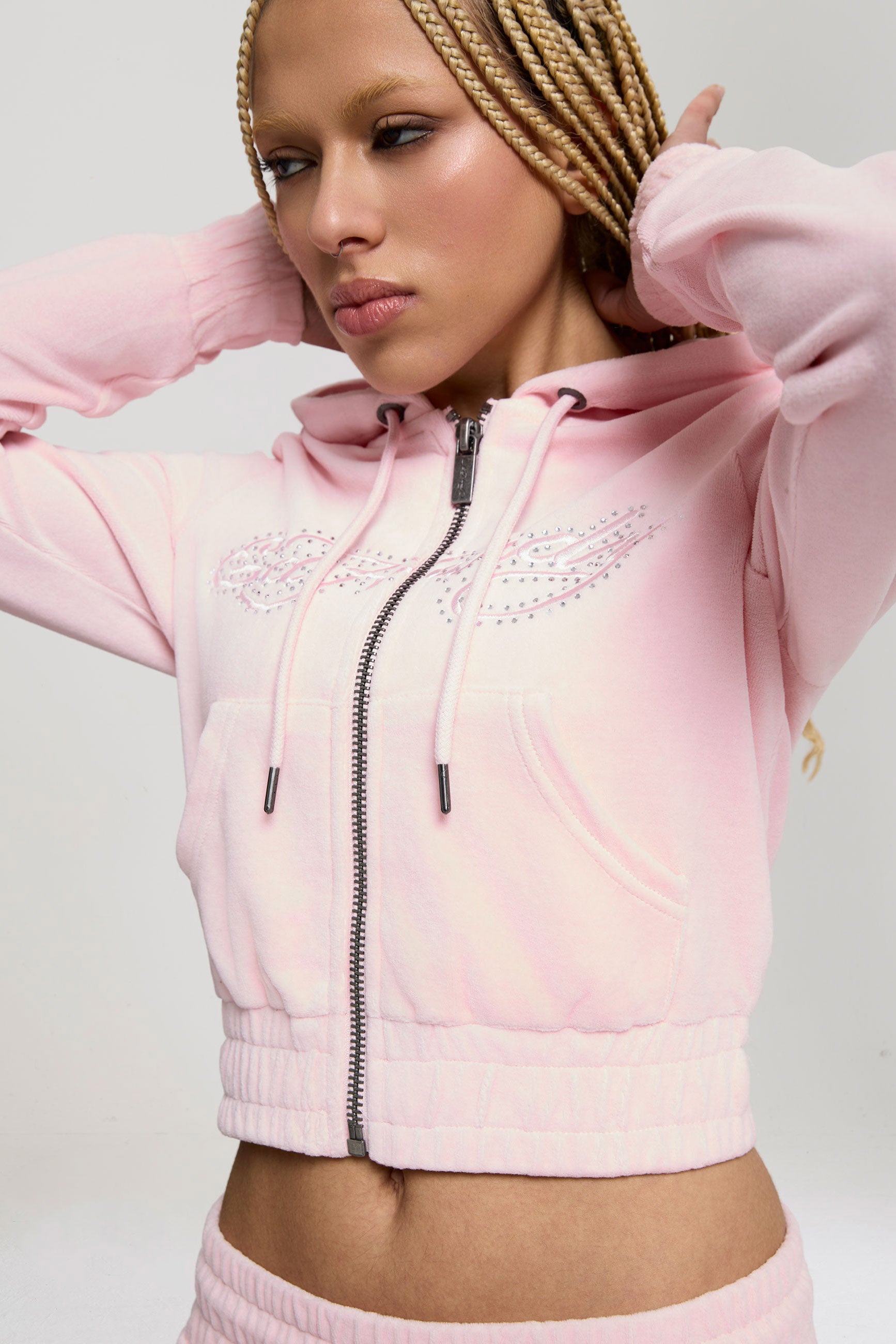 Short velvet jacket - Pink