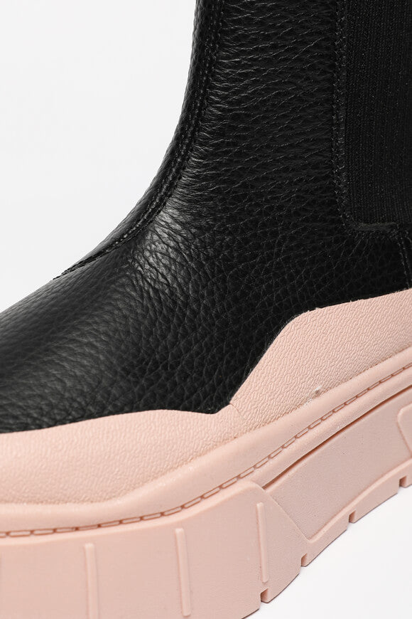 Mayze Stack Plateau Chelsea Stiefelette - Black + Rose Quartz