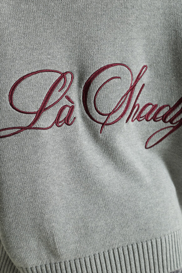 Oversized knitted sweater - mottled gray