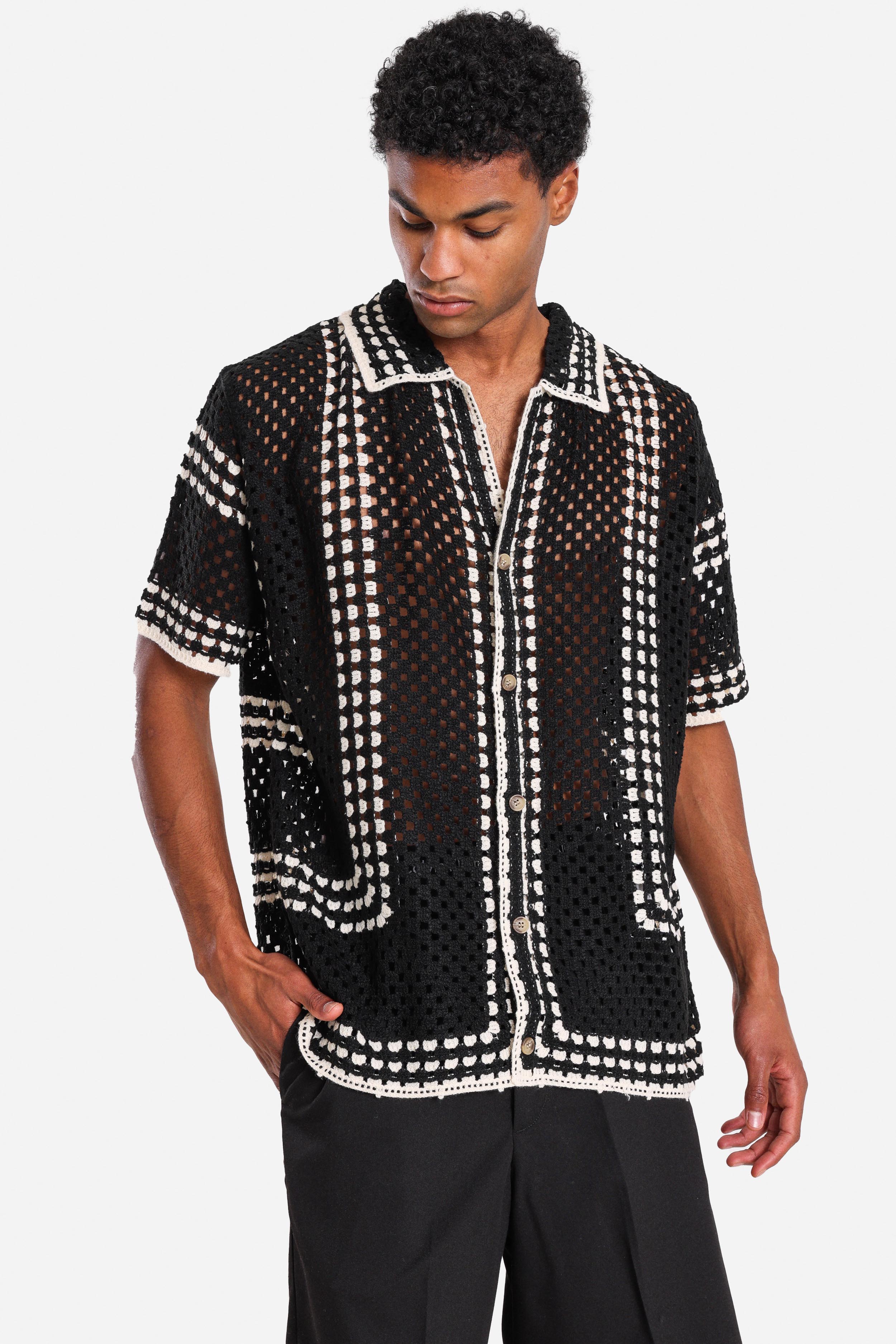Häkelhemd - Black + White