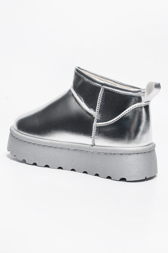 Metallic Plateau Stiefelette - Silver