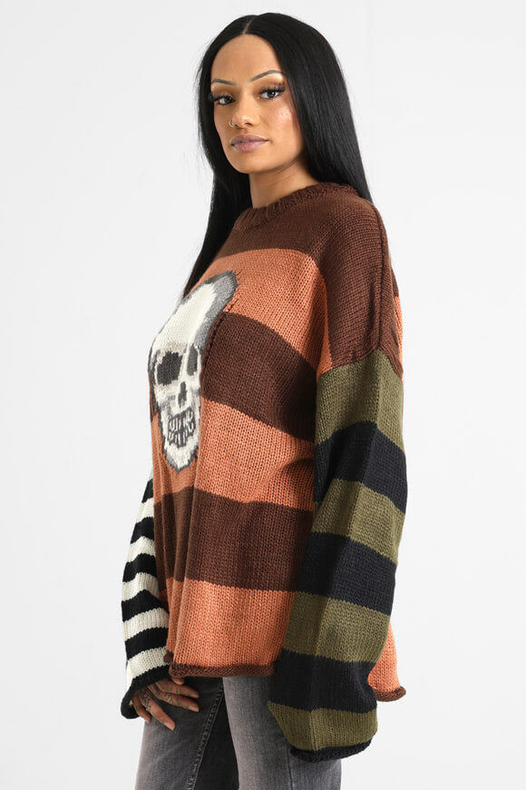 Vertex Oversize Grobstrickpullover - Mehrfarbig
