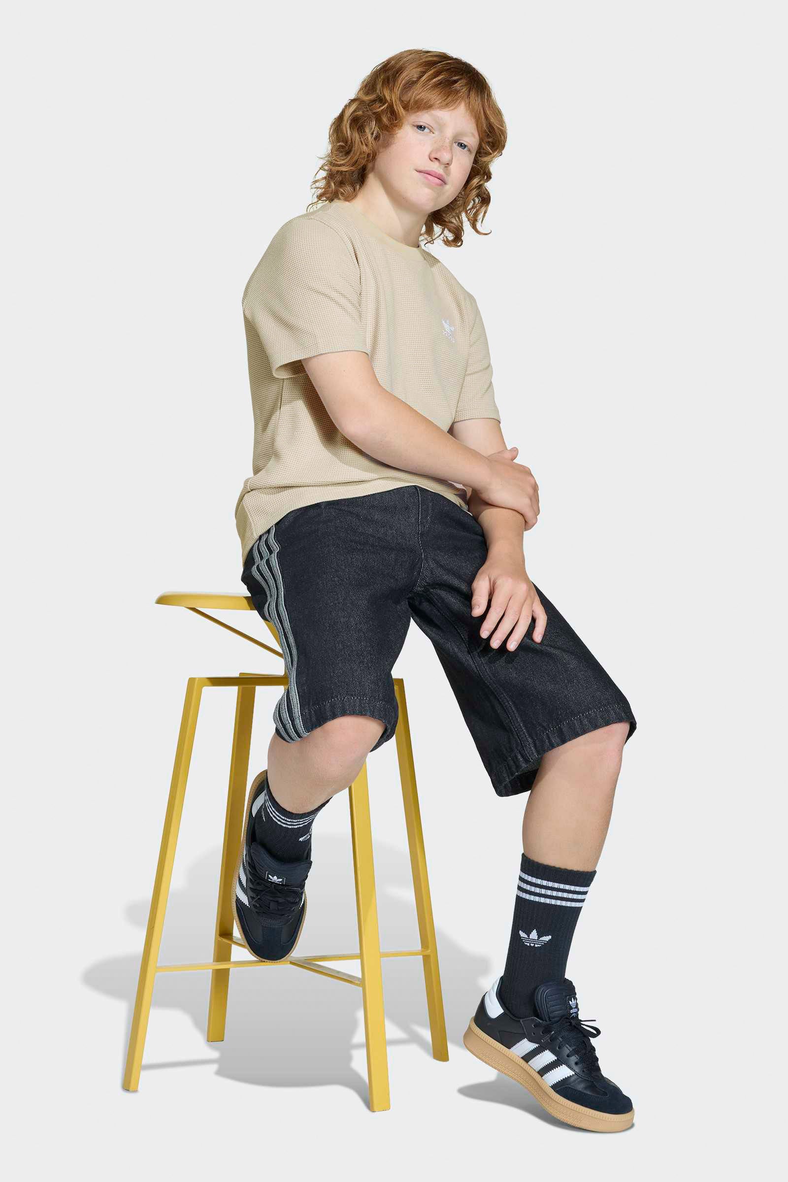 T-Shirt mit Waffelstruktur - Stone Khaki