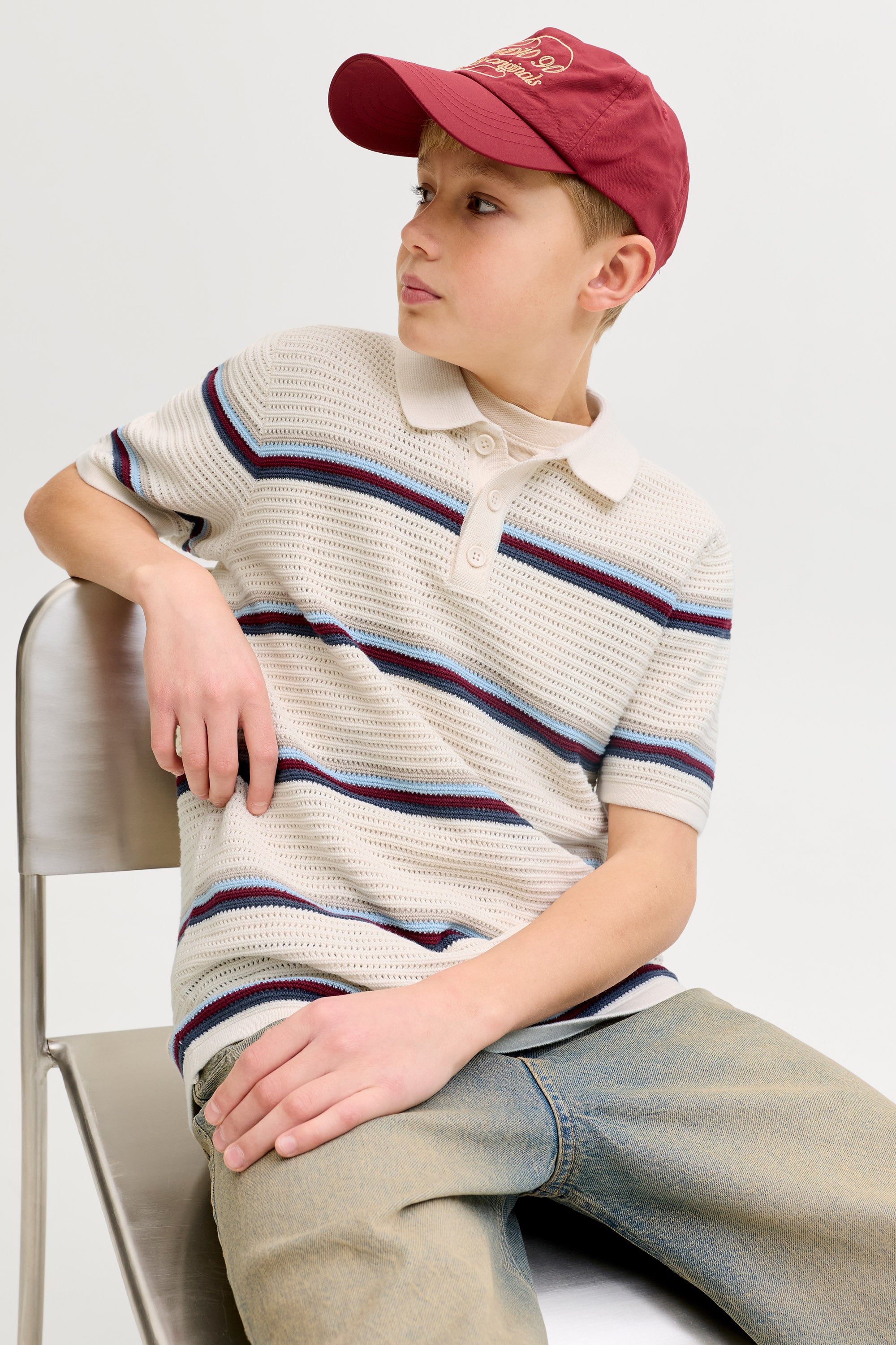 JORMAINE Strick Poloshirt - Sea Salt
