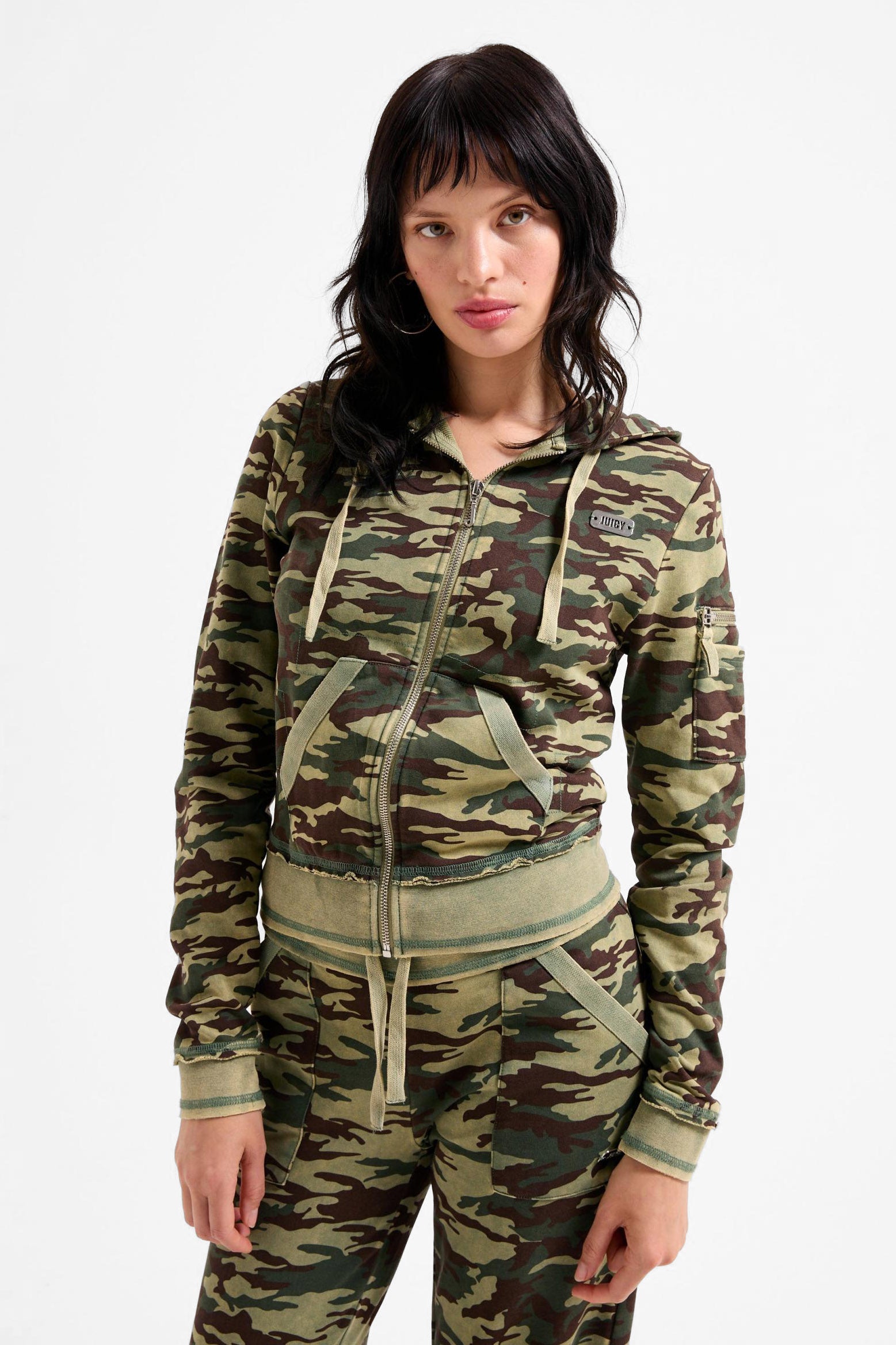 Badwater Kapuzensweatjacke - Green Camo