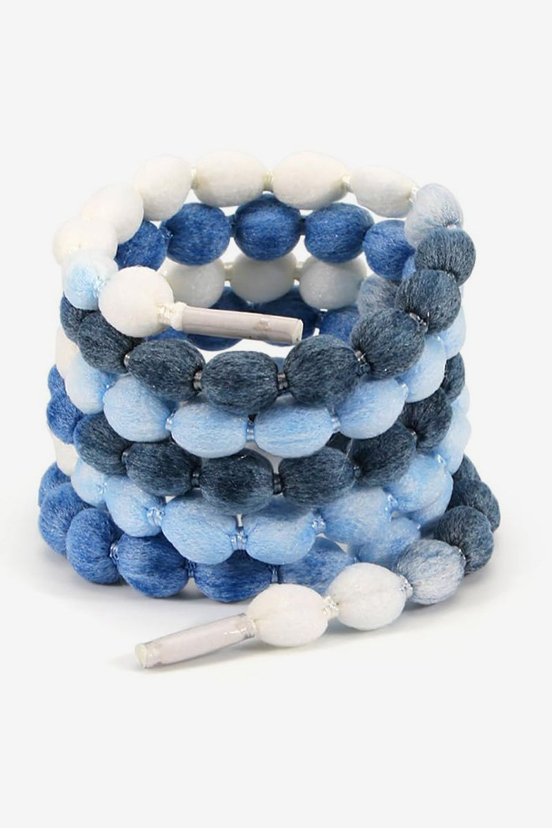 Schnürsenkel in Perlenkordel-Optik 150 cm - Blue + White