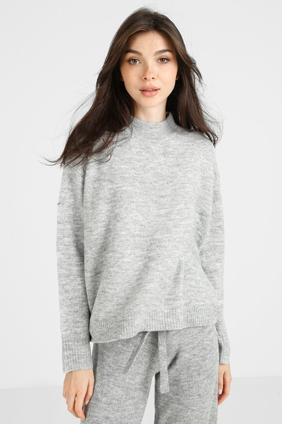 Knitted sweater - mottled gray