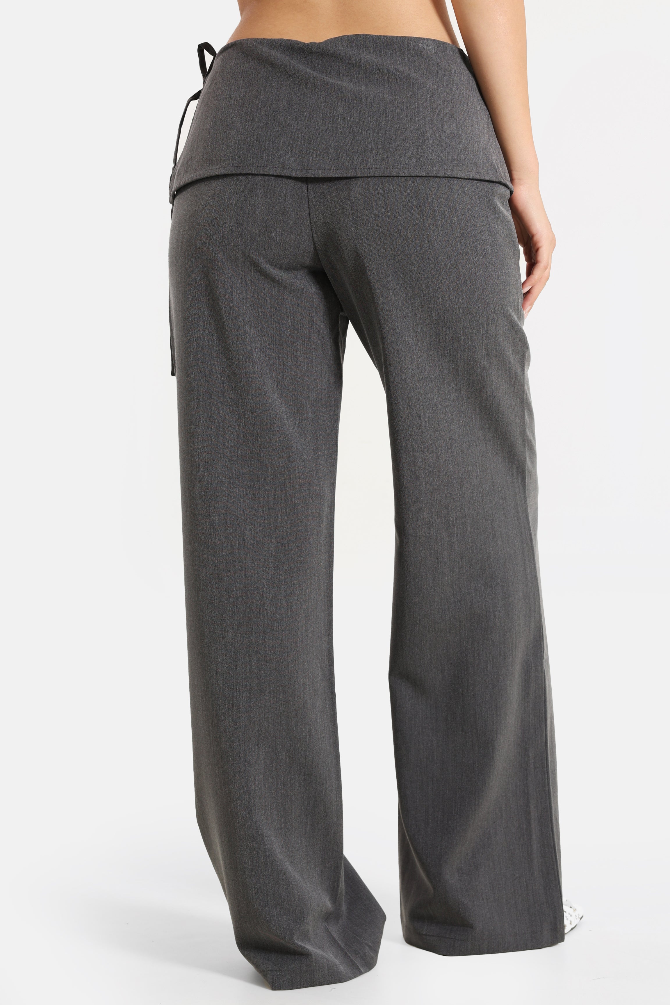 Fabric trousers with scarf - Dark Heather Grey