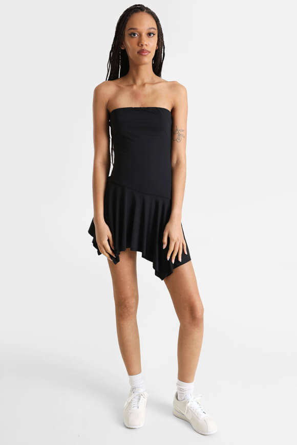 Bandeau mini dress with inner shorts - Black