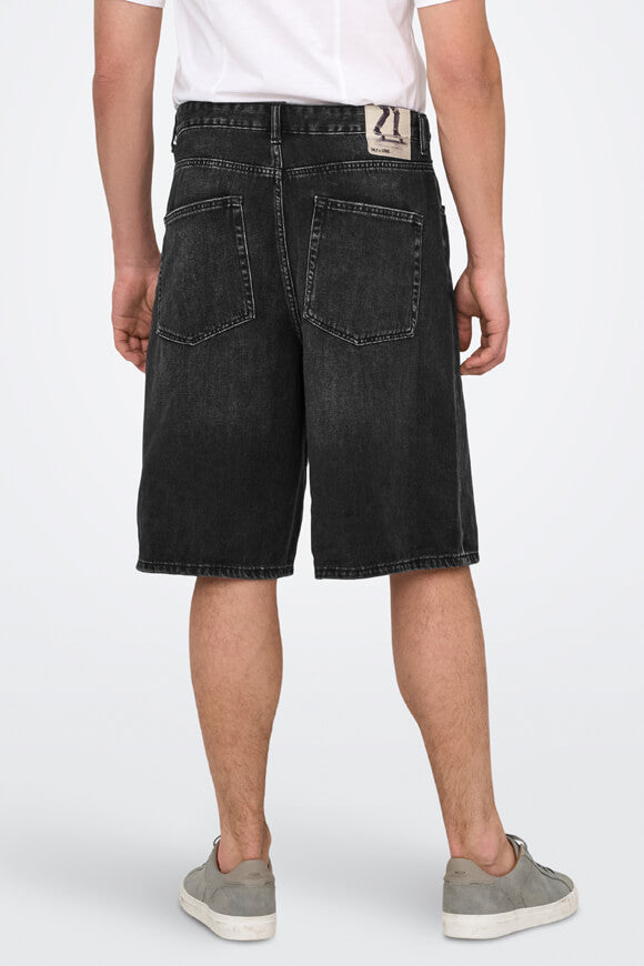 ONSCARL balloon fit denim shorts - Washed Black