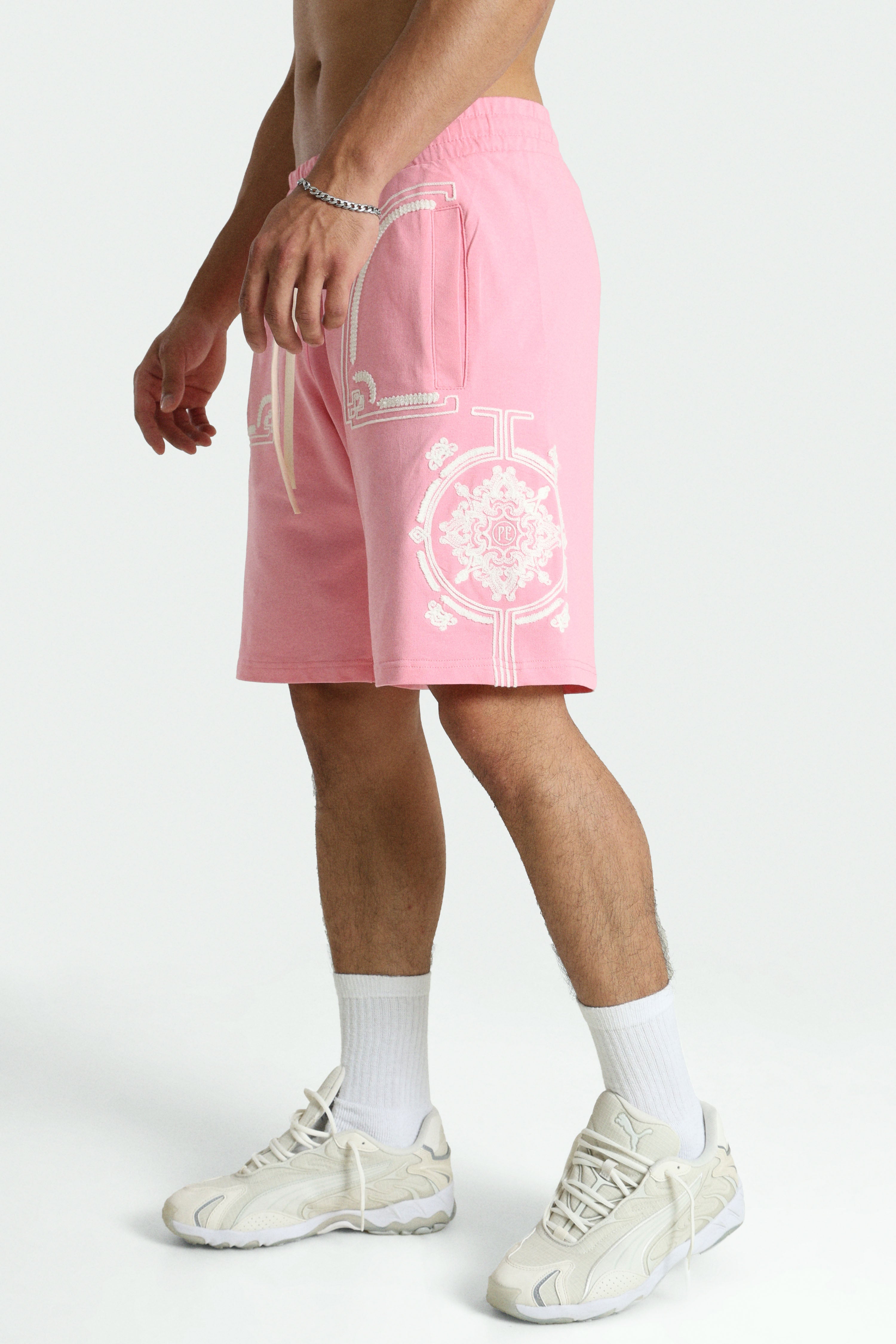 Sweatshort - Pink + White