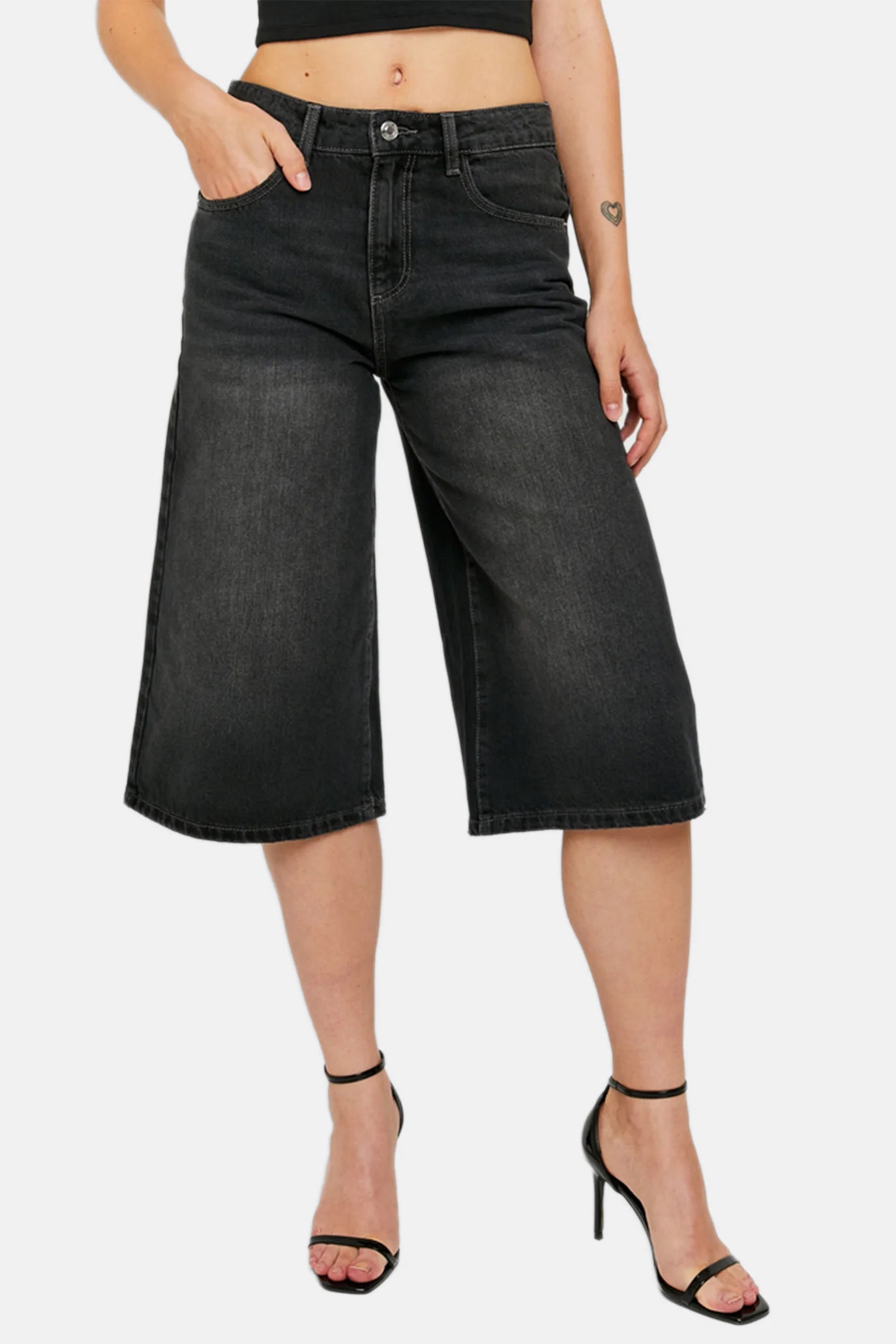 Jeans Bermudashorts - Black Denim