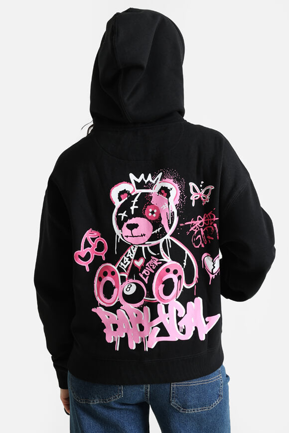 Kapuzensweatjacke - Schwarz