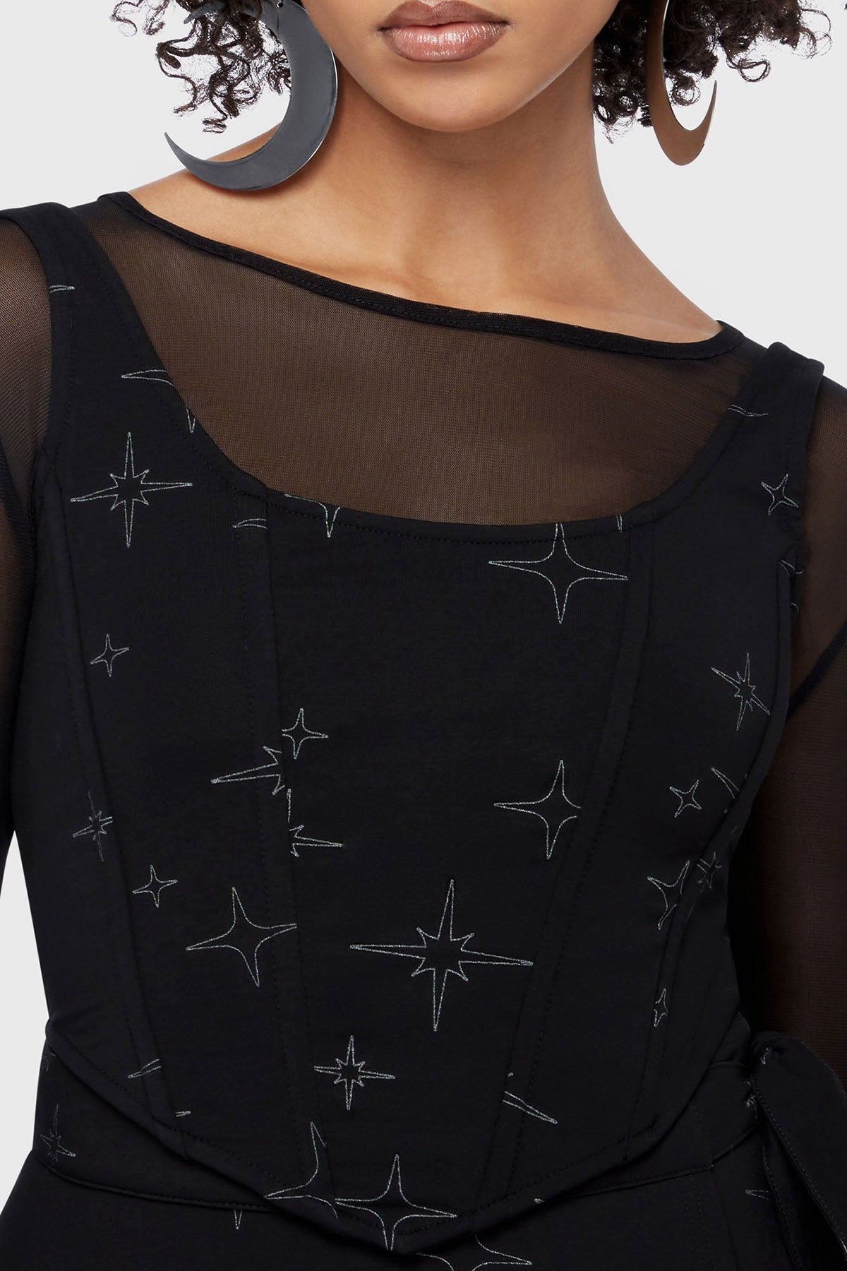 Ethereal Night Corsage-Top - Black