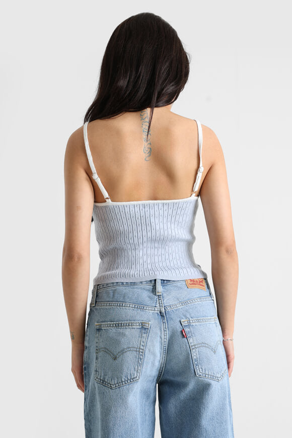 Strick Crop Trägertop - Hellblau