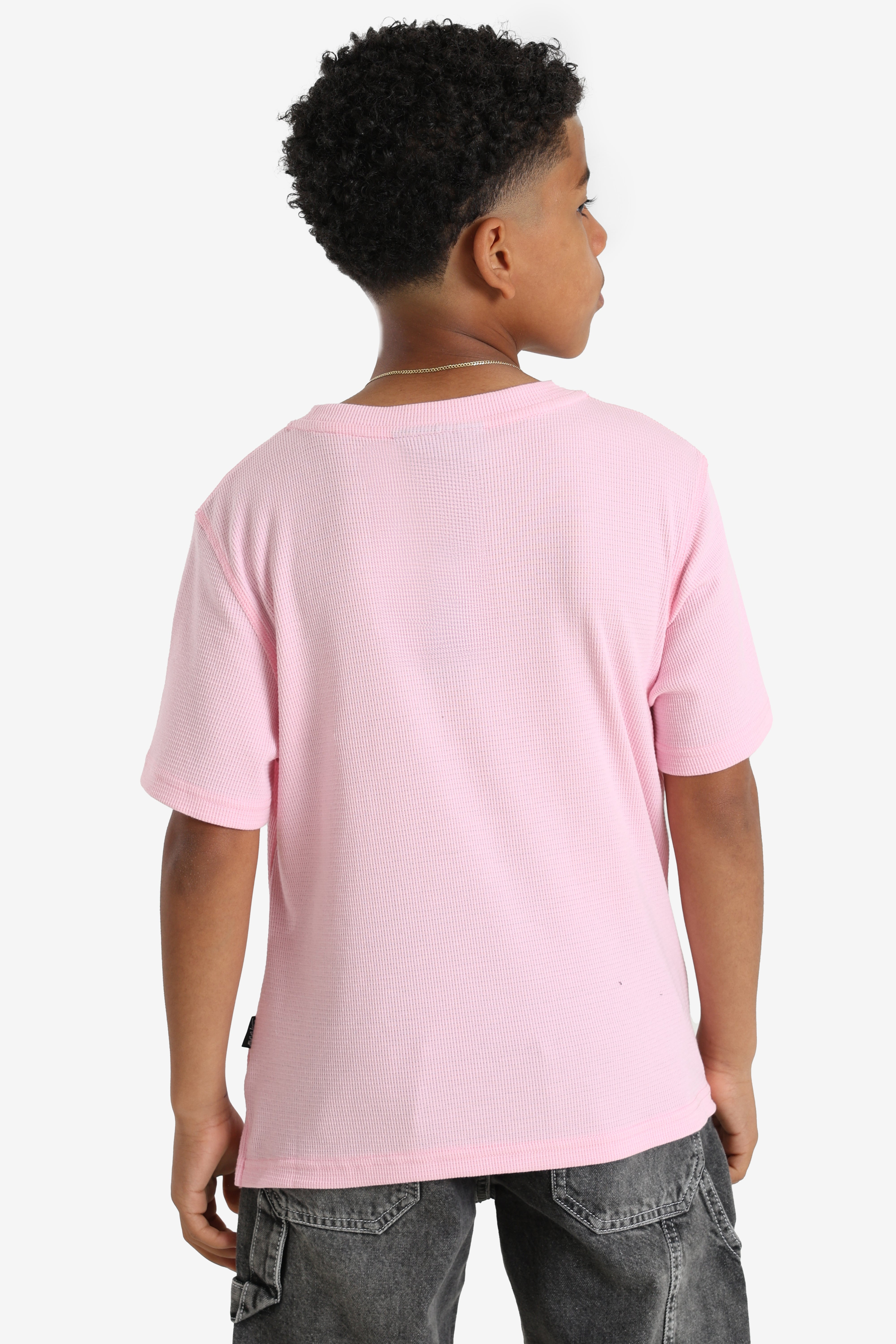 Structured fabric T-shirt - Flamingo