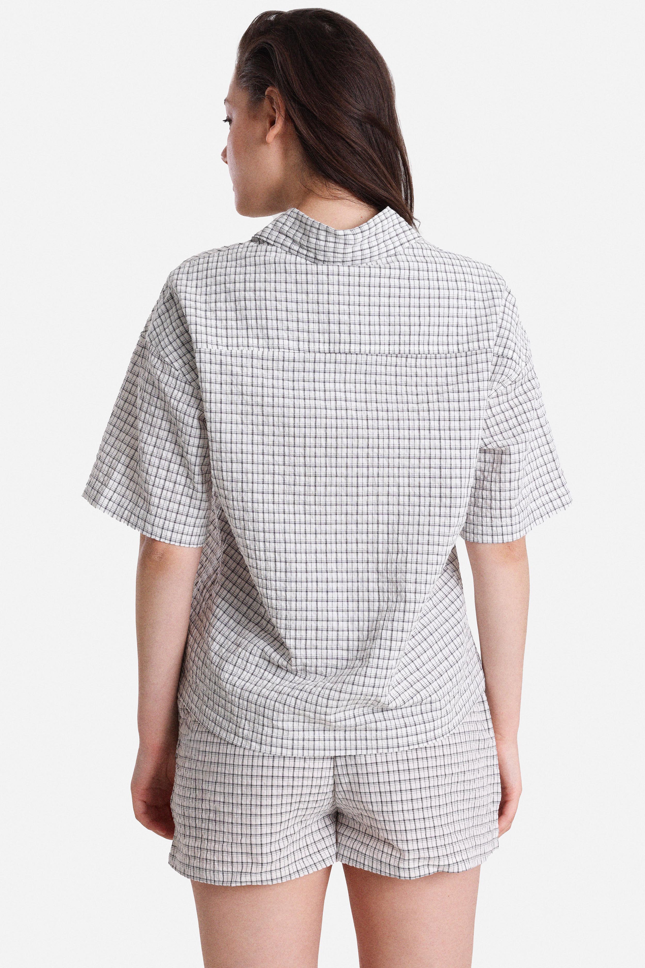 Camicia ampia - Offwhite + Nero