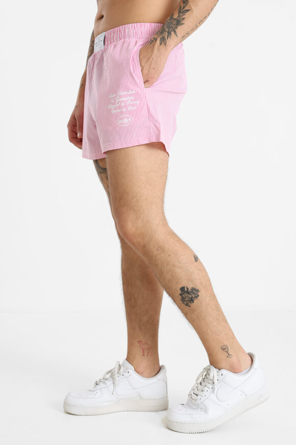 Stoffshorts - Pink + White