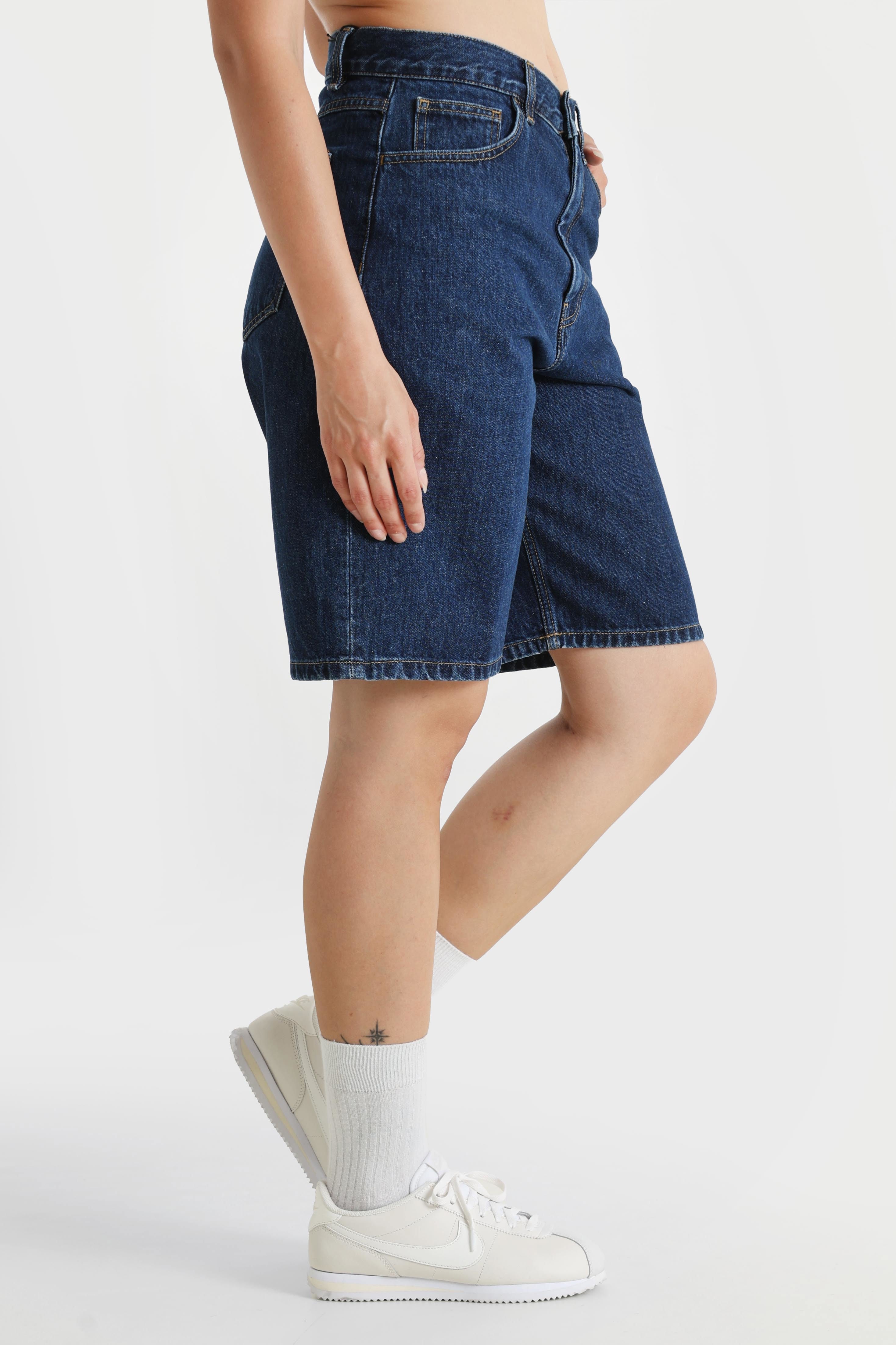 Brandon loose fit denim shorts - Blue Stone Washed