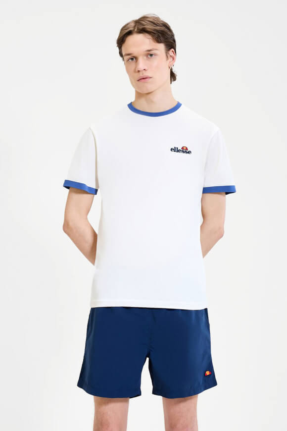 Meduno T-Shirt - Offwhite + Blue