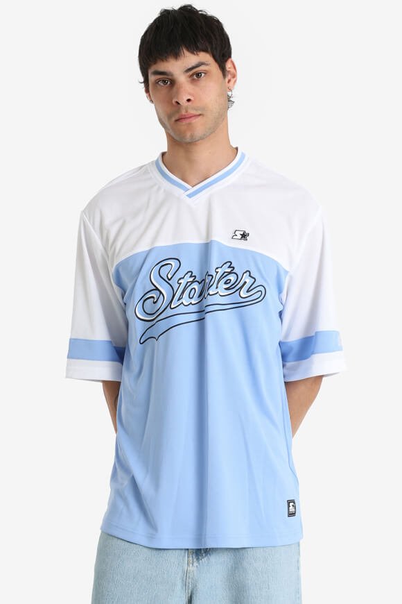 Mesh T-Shirt - White + Carolina Blue