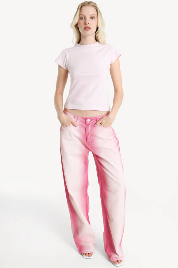 T-shirt con crop - Rosa