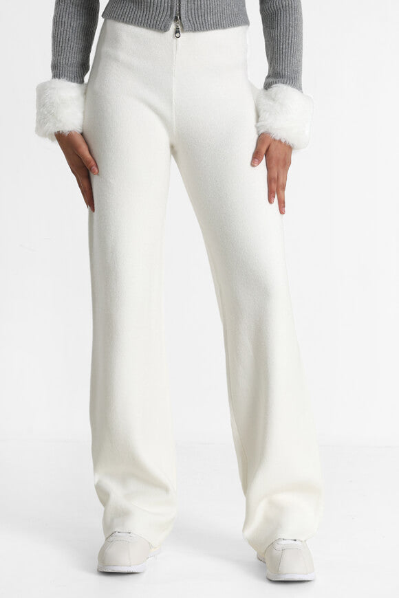 Pantalon en maille large - blanc cassé