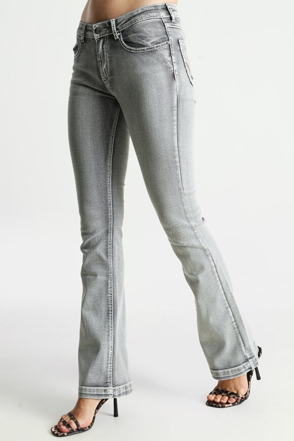 Flare Jeans - Gewaschen Grau
