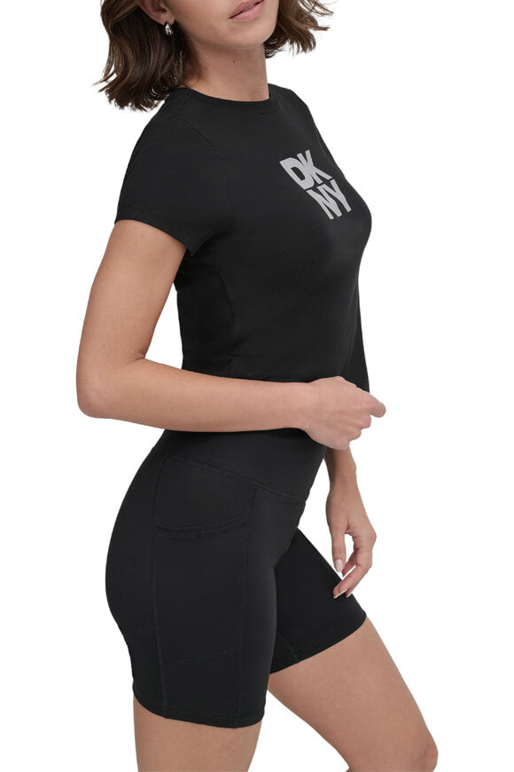 Crop T-Shirt - Black + Silver