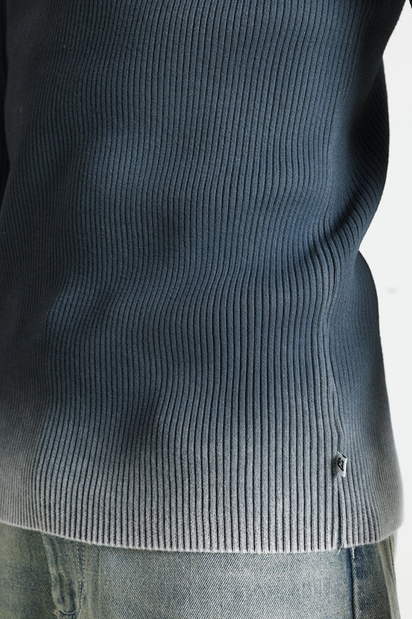 Pull en tricot côtelé - Gris + Blanc