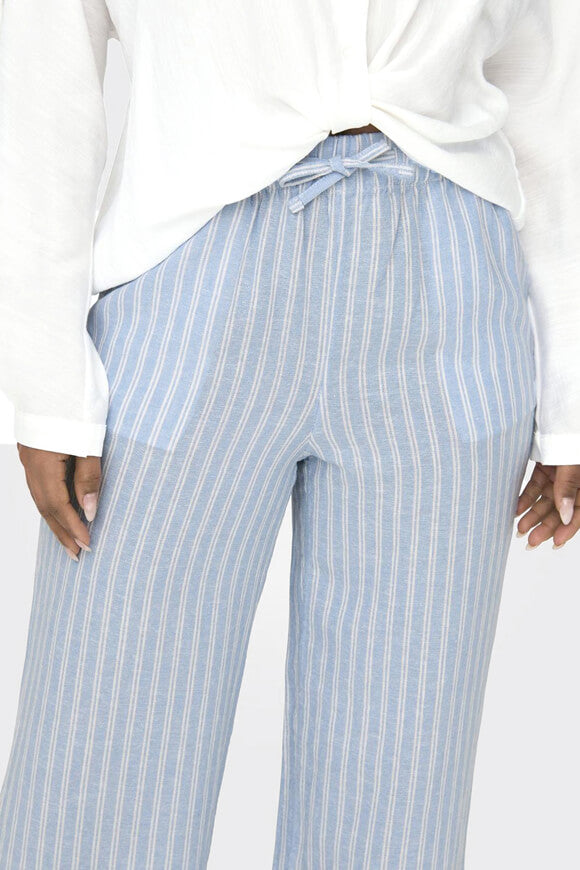 Caro pantalon en lin - Blissful Blue + Cloud Dancer