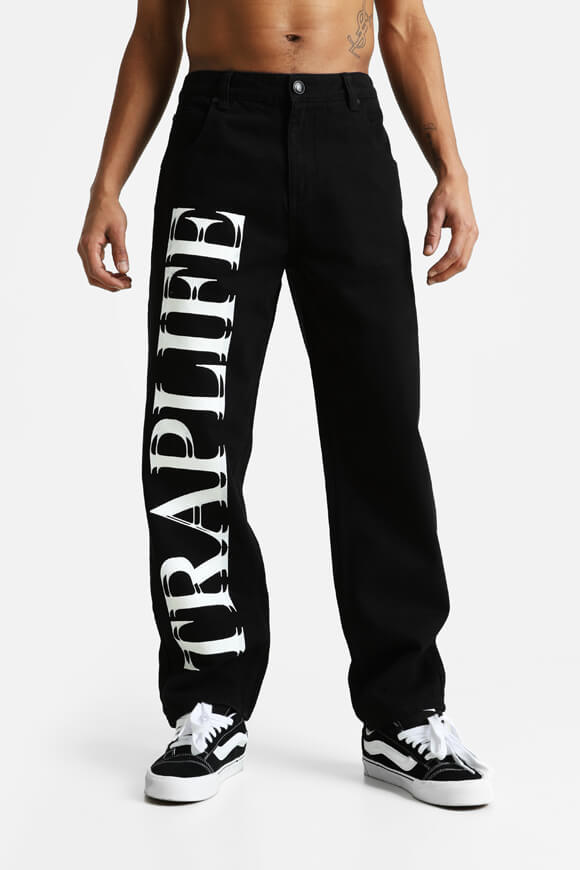 Straight Fit Jeans - Schwarz