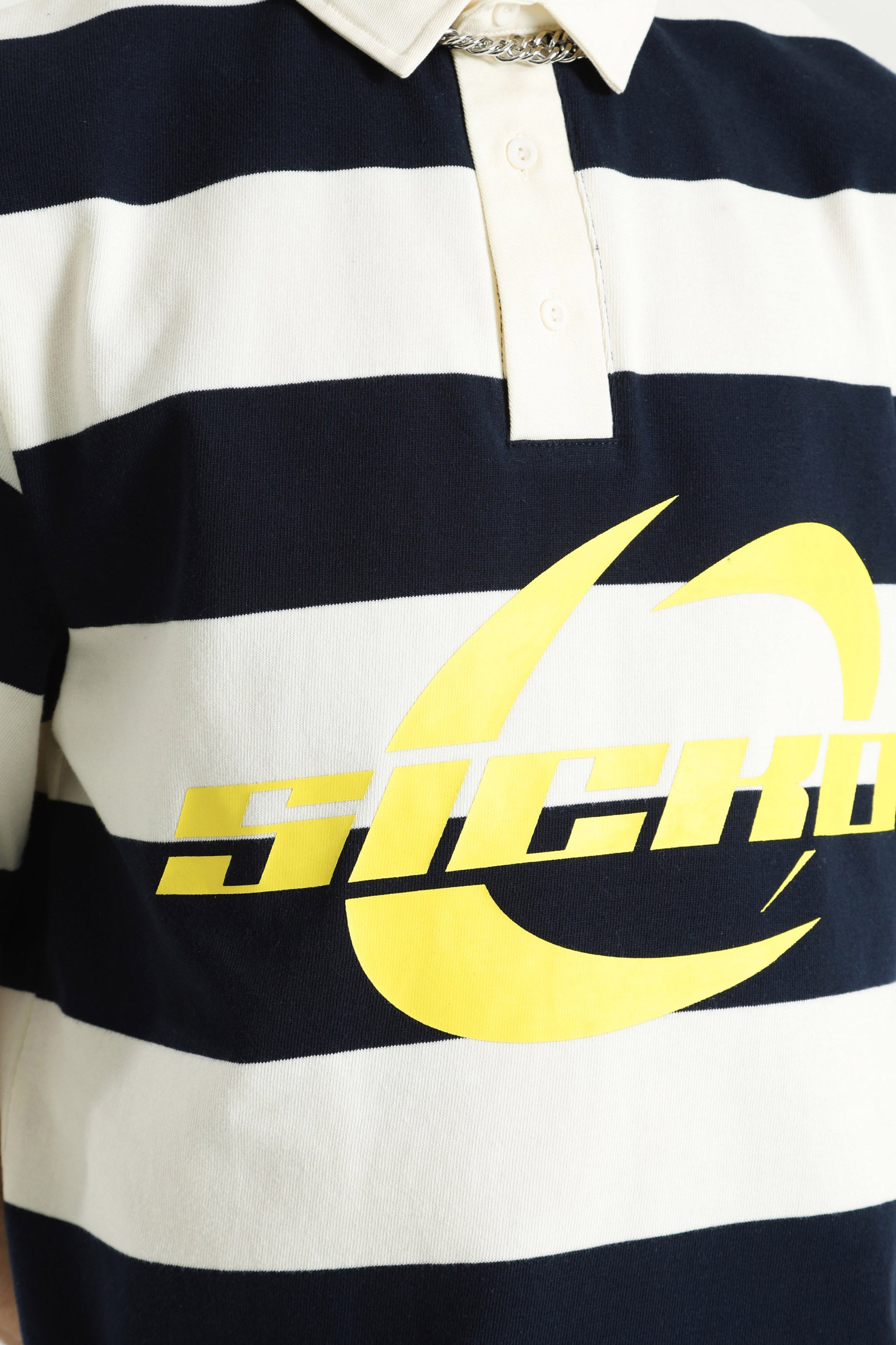 Poloshirt - Offwhite + Marineblau